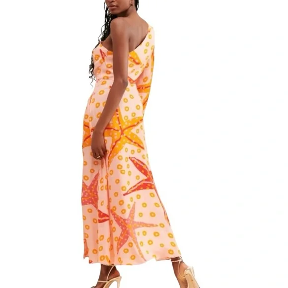 Farm Rio x Anthropologie / Starfish Maxi Dress / One Shoulder Elegant Dress - Picture 2 of 4